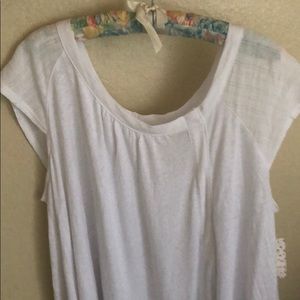 Free people ivory capped sleeves blouse
